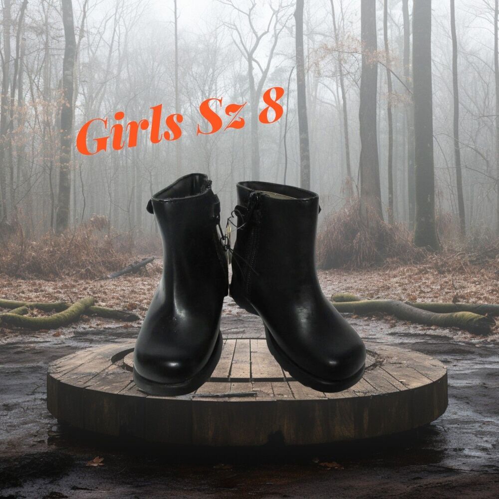 Kid Connection Toddler Girls Black Zipper Boots Bryana Sz 8 Man made